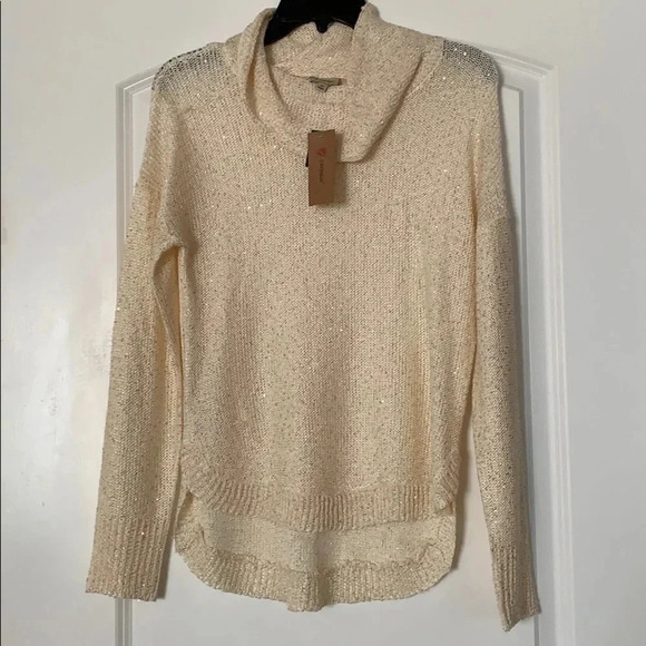 Cremieux Sequin Cow Neck Sweater PullOver XS NWT - Picture 1 of 9